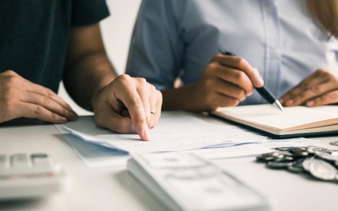 Couple reviewing income and finances